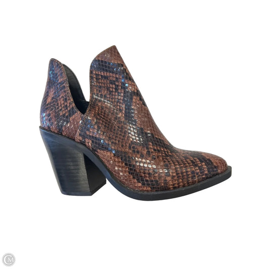 Boots Ankle Heels By Steve Madden In Snakeskin Print, Size: 5