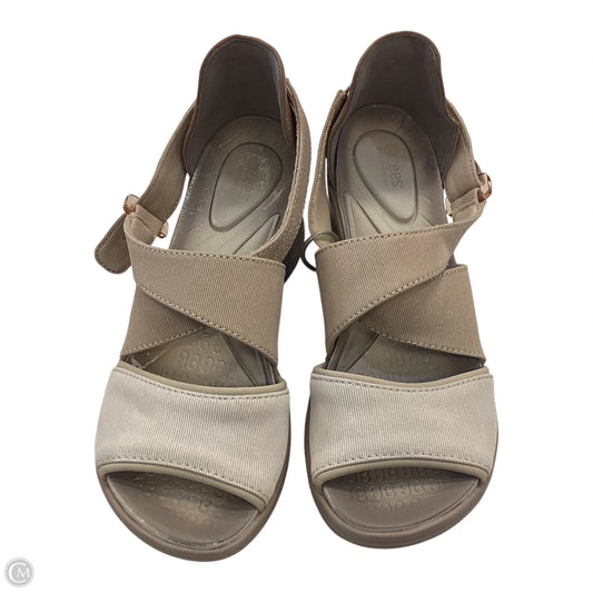 Sandals Heels Platform By Clothes Mentor In Beige, Size: 7