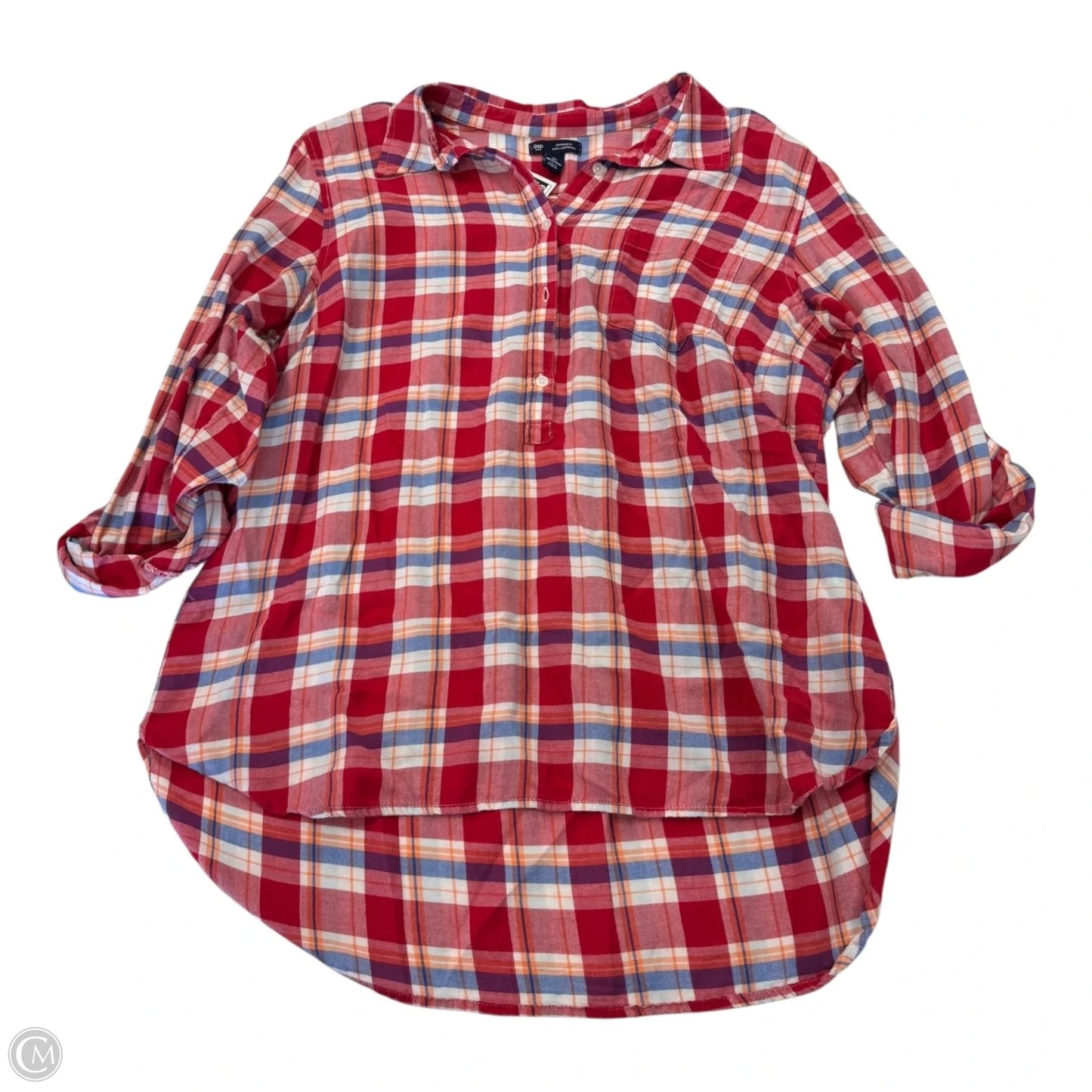 Top Long Sleeve By Gap In Red, Size: L