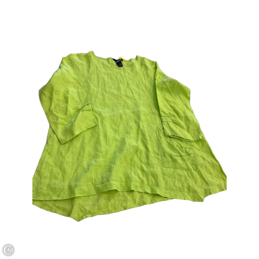 Top 3/4 Sleeve By Ali Miles In Green, Size: 1x