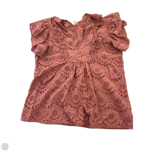 Top Short Sleeve By Nicole Miller In Mauve, Size: S