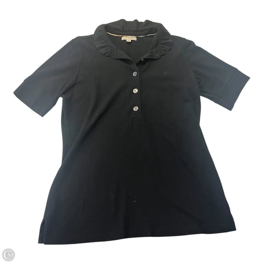 Top Short Sleeve Luxury Designer By Burberry In Black, Size: M