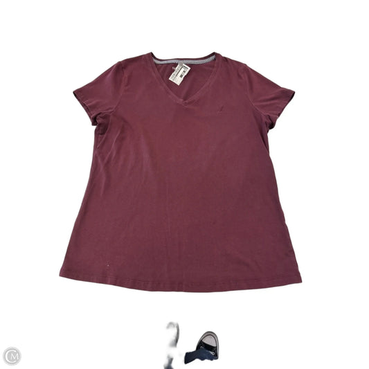 Top Short Sleeve Basic By Nautica In Maroon, Size: L