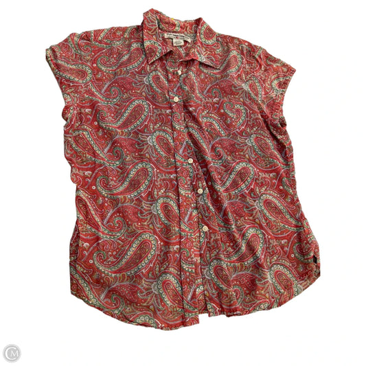 Top Short Sleeve By Polo Ralph Lauren In Green & Pink, Size: Xl