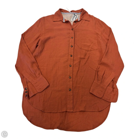 Top Long Sleeve By Free People In Orange, Size: Xs