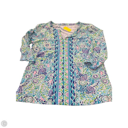 Top 3/4 Sleeve Designer By Lilly Pulitzer In Multi-colored, Size: L