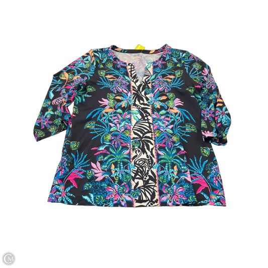 Top 3/4 Sleeve Designer By Lilly Pulitzer In Multi-colored, Size: L
