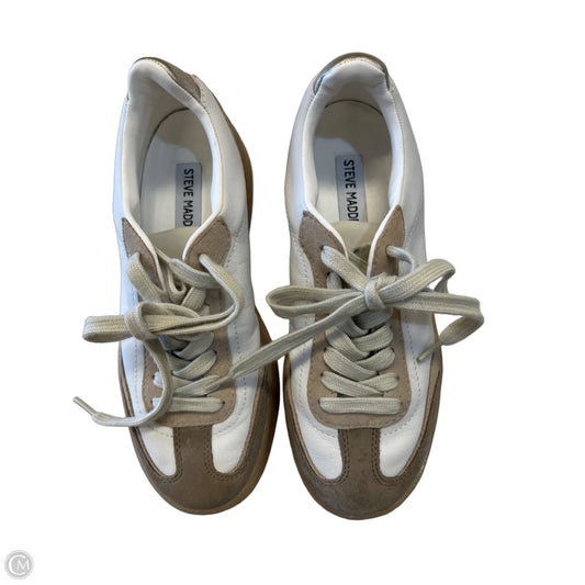 Shoes Sneakers By Steve Madden In Tan & White, Size: 6.5