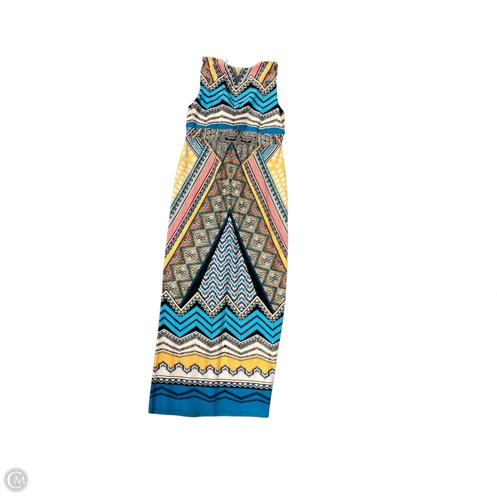 Dress Casual Maxi By Chicos In Multi-colored, Size: L Dress Casual Maxi By Chicos In Multi-colored, Size: L
