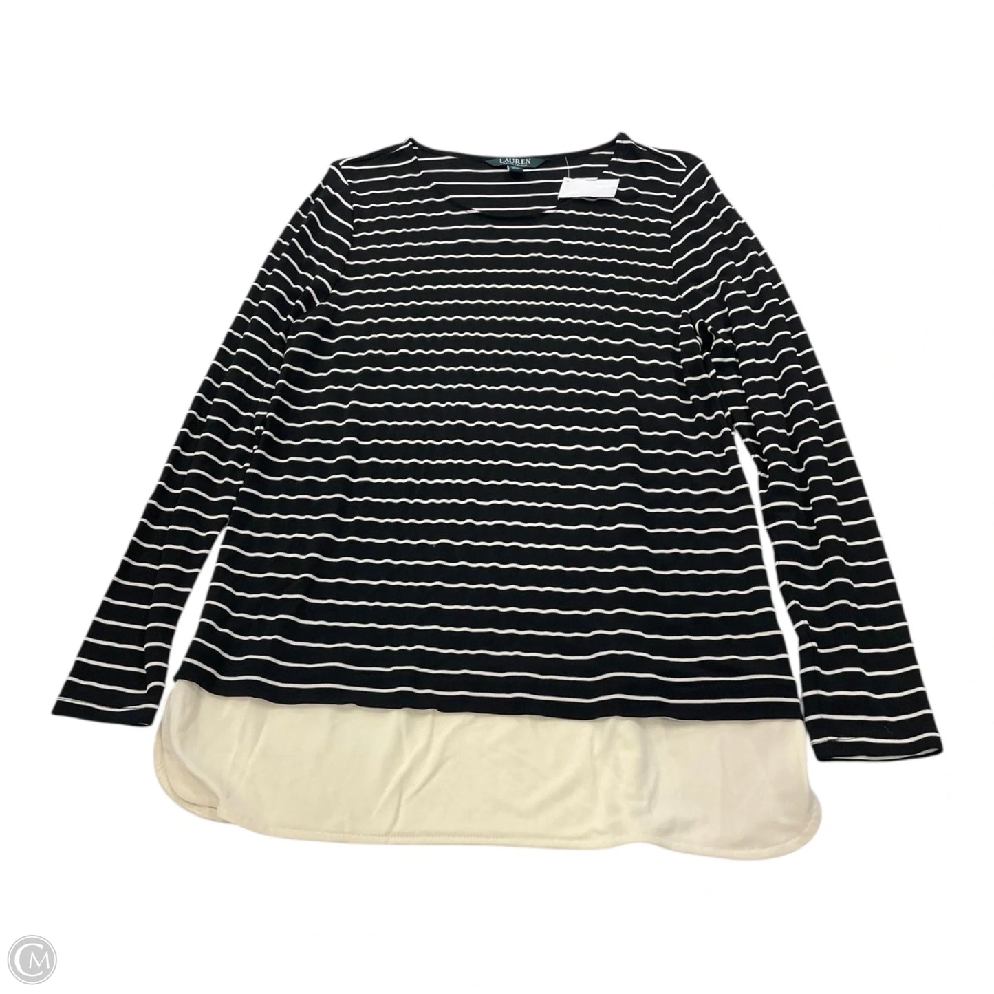 Top Long Sleeve By Lauren By Ralph Lauren In Striped Pattern, Size: L
