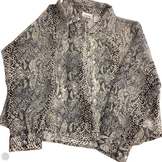 Top 3/4 Sleeve By Nicola In Animal Print, Size: 1x
