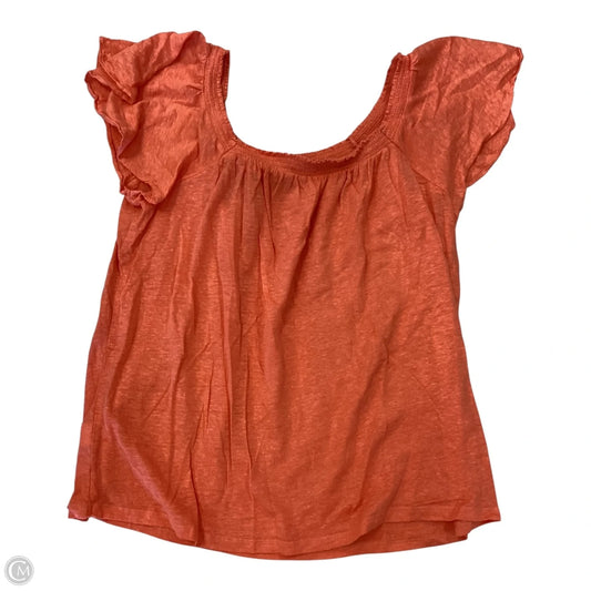 Top Short Sleeve By Loft In Orange, Size: L