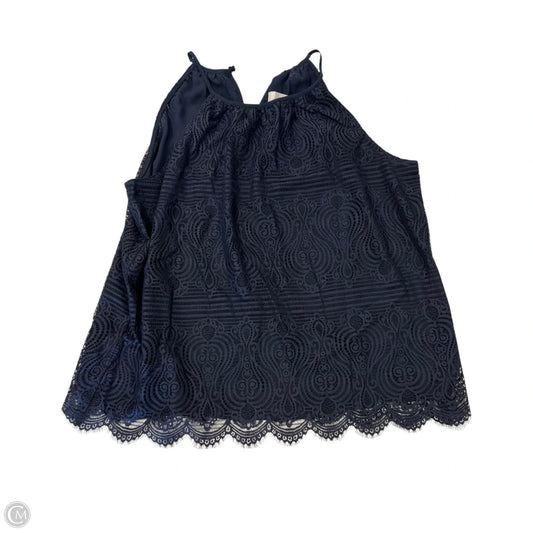 Top Sleeveless By Loft In Navy, Size: L