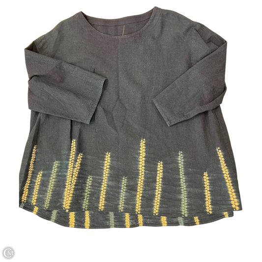 Top 3/4 Sleeve By Clothes Mentor In Blue & White, Size: Osfm