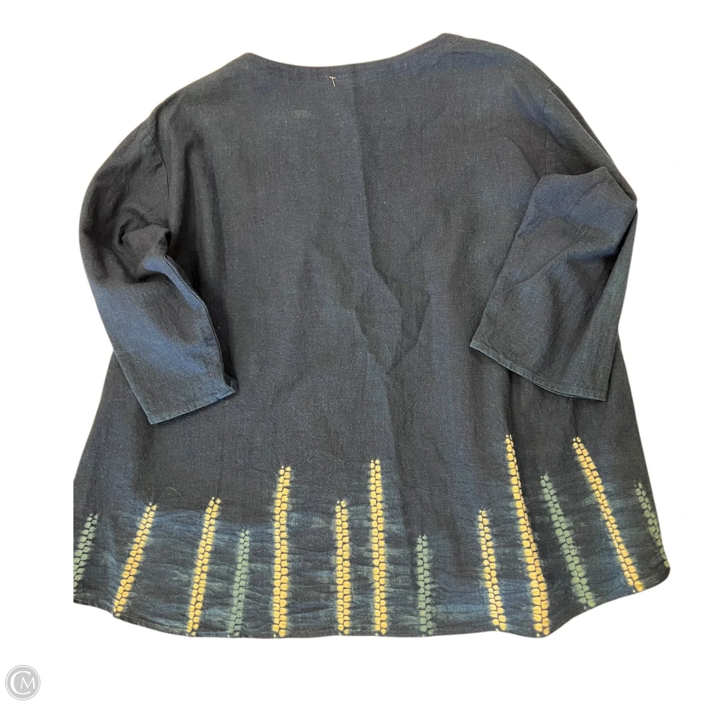 Top 3/4 Sleeve By Clothes Mentor In Blue & White, Size: Osfm