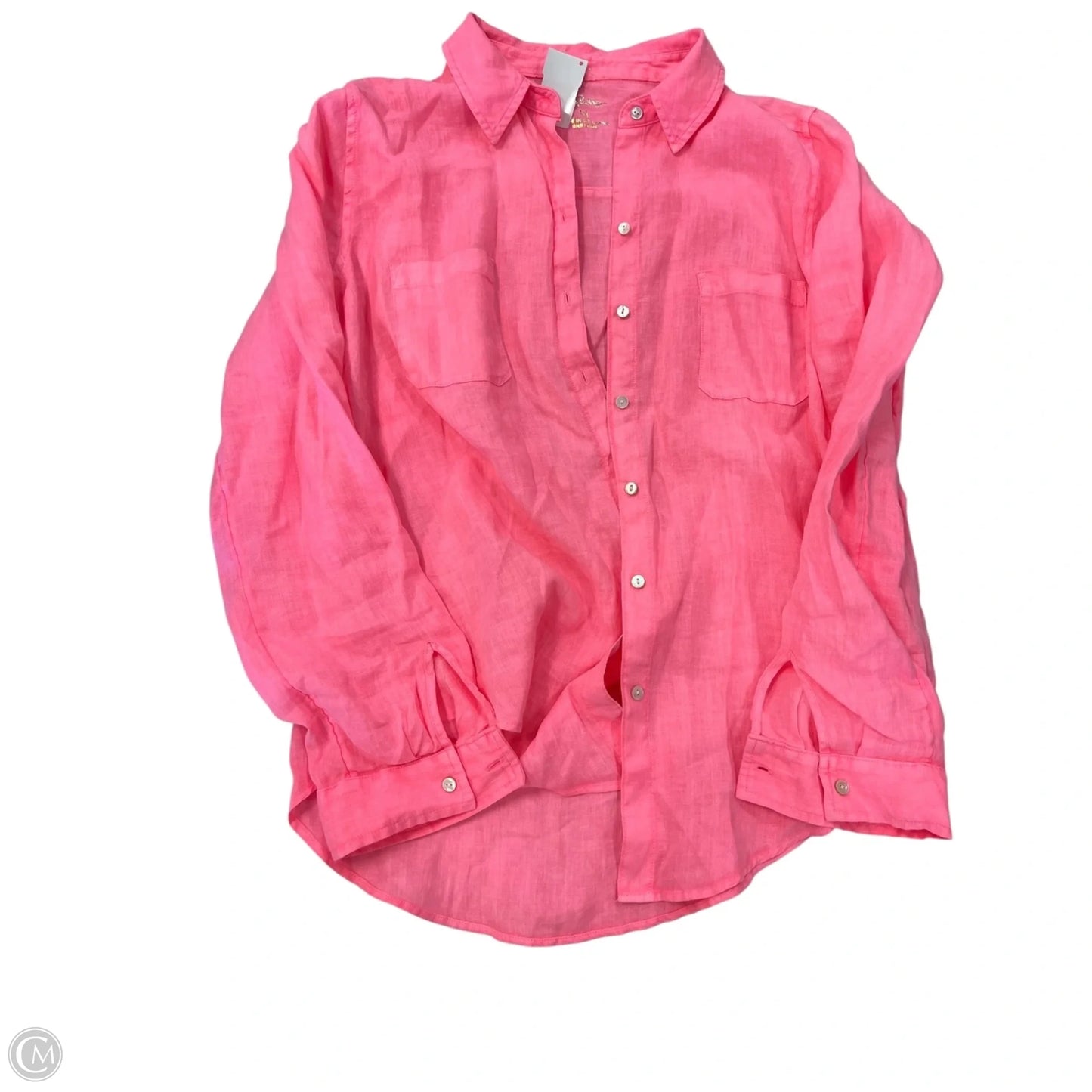 Top Long Sleeve Designer By Lilly Pulitzer In Pink, Size: M