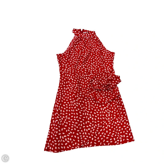 Dress Casual Short By Clothes Mentor In Red & White, Size: L