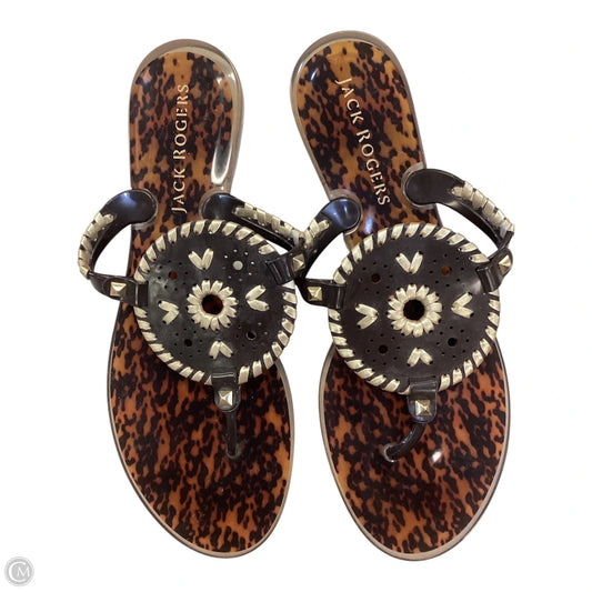 Sandals Flip Flops By Jack Rogers In Brown & Gold, Size: 9