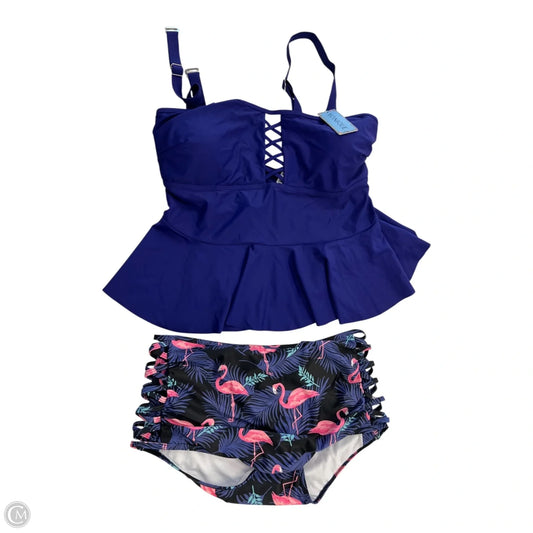 Swimsuit 2pc By Clothes Mentor In Blue, Size: 1x