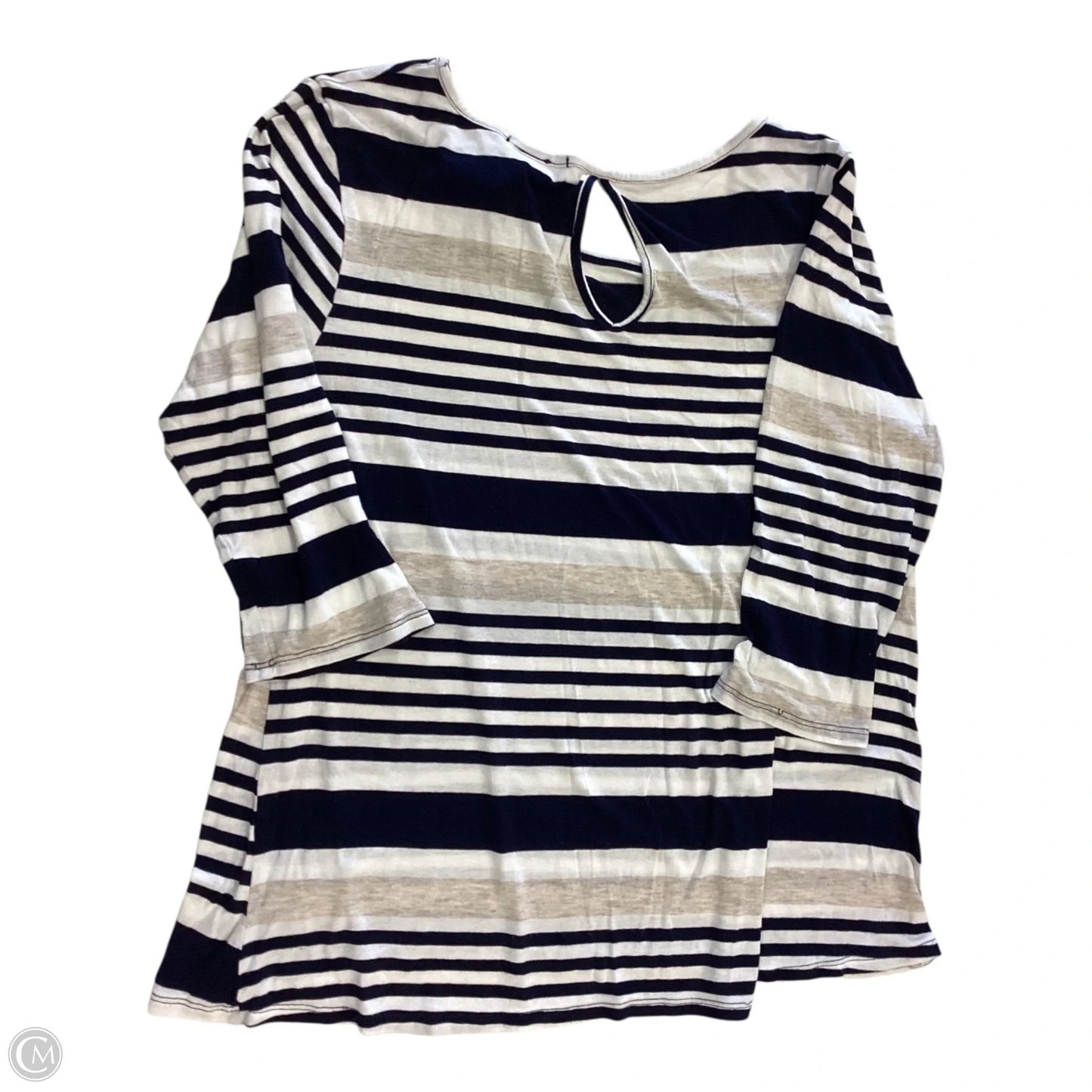 Top 3/4 Sleeve By Clothes Mentor In Striped Pattern, Size: S