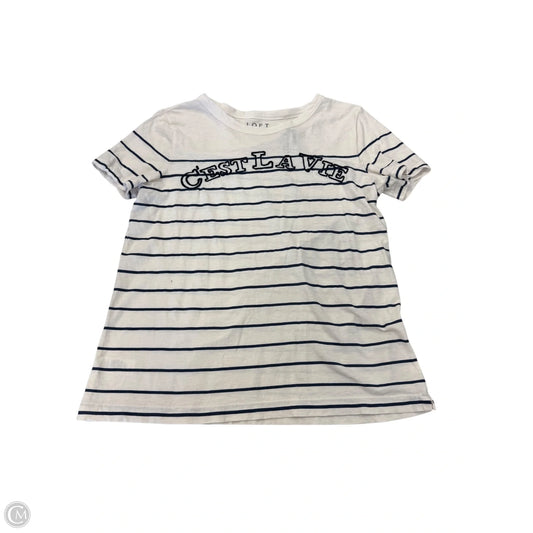 Top Short Sleeve By Loft In Striped Pattern, Size: M