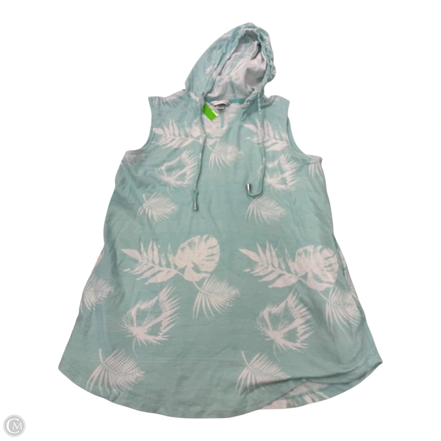 Top Sleeveless By Christopher And Banks In Green & White, Size: M