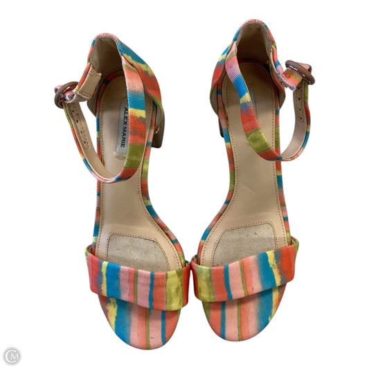 Sandals Heels Block By Alex Marie In Multi-colored, Size: 6.5