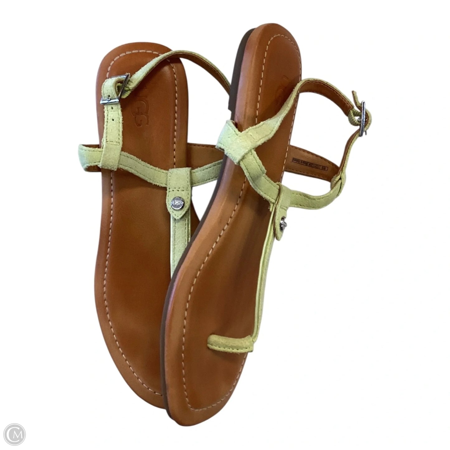 Sandals Designer By Ugg In Green, Size: 6