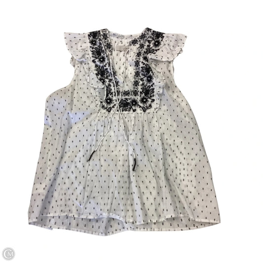 Top Sleeveless By Loft In Black & White, Size: M