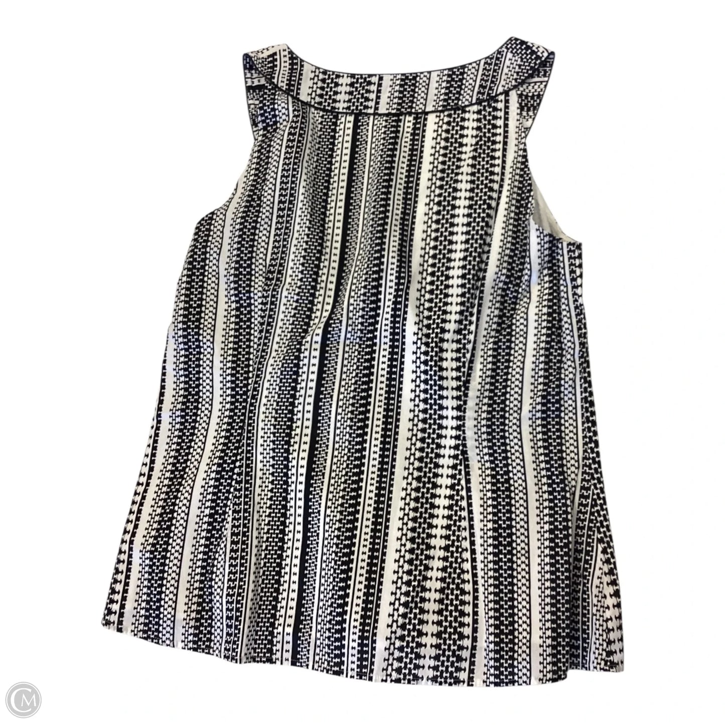 Top Sleeveless By Ann Taylor In Black & Cream, Size: 12