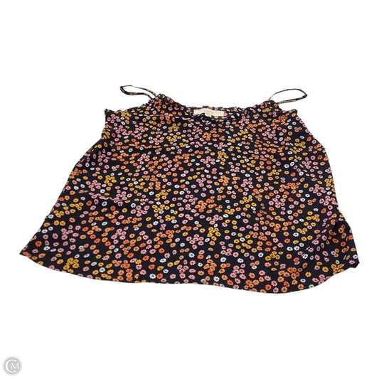 Top Sleeveless By Loft In Orange & White, Size: S