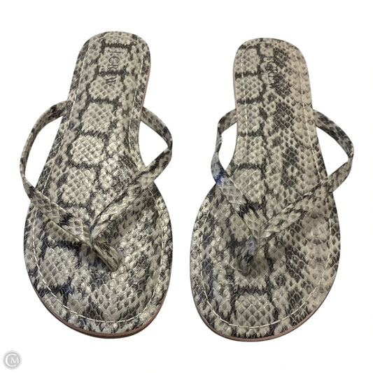 Sandals Flip Flops By J. Crew In Snakeskin Print, Size: 8