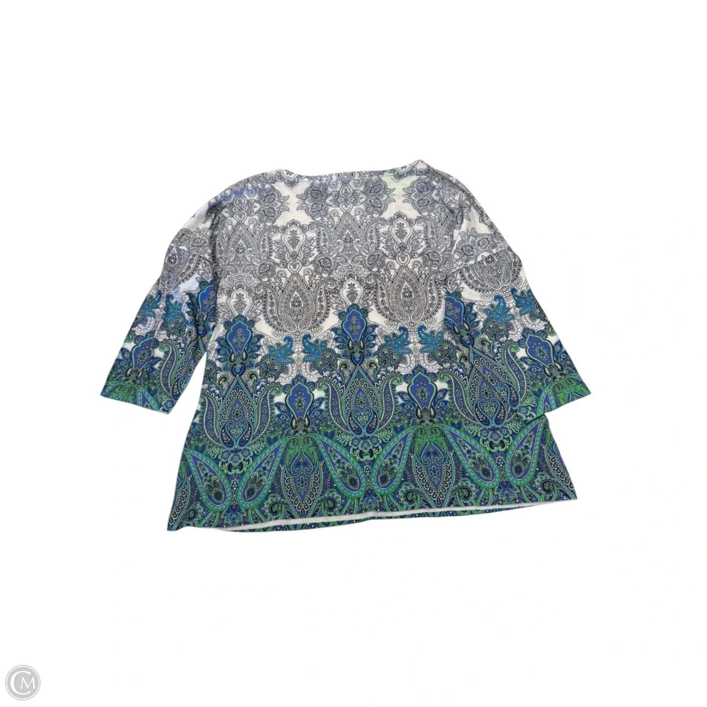 Top 3/4 Sleeve By Chicos In Paisley Print, Size: M
