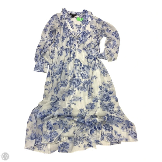 Dress Casual Midi By Clothes Mentor In Blue & White, Size: 6