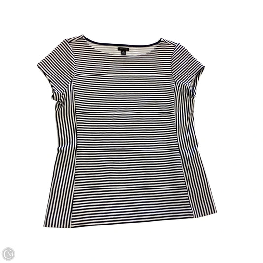 Top Short Sleeve By Ann Taylor In Striped Pattern, Size: M