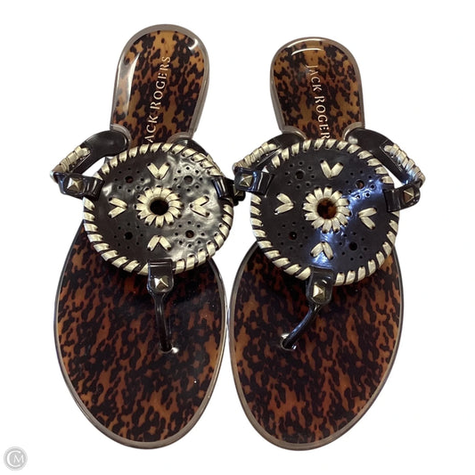 Sandals Flip Flops By Jack Rogers In Brown & Gold, Size: 10