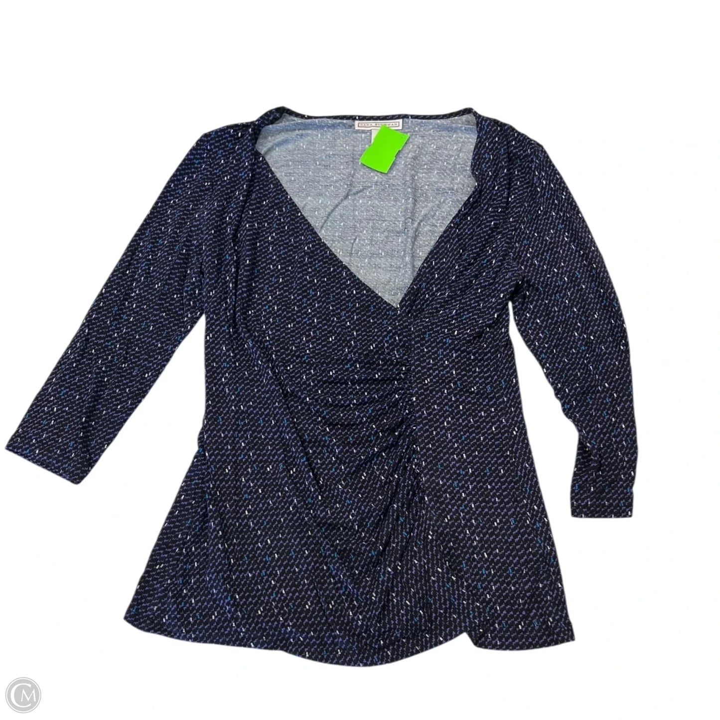 Top 3/4 Sleeve By Dana Buchman In Black & Purple, Size: Sp