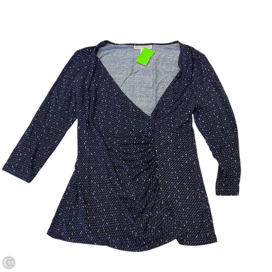 Top 3/4 Sleeve By Dana Buchman In Black & Purple, Size: Sp