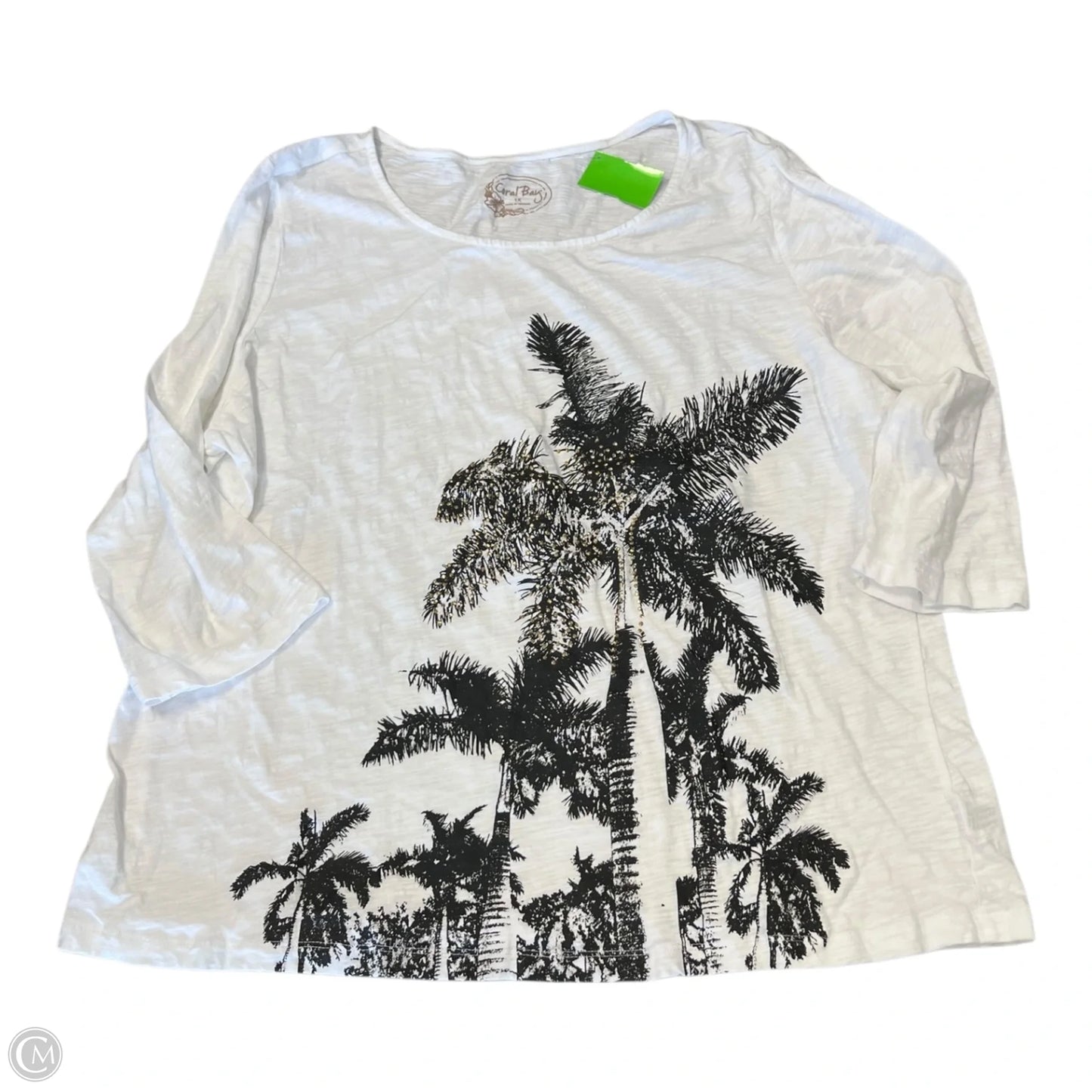 Top 3/4 Sleeve By Coral Bay In Black & White, Size: 1x