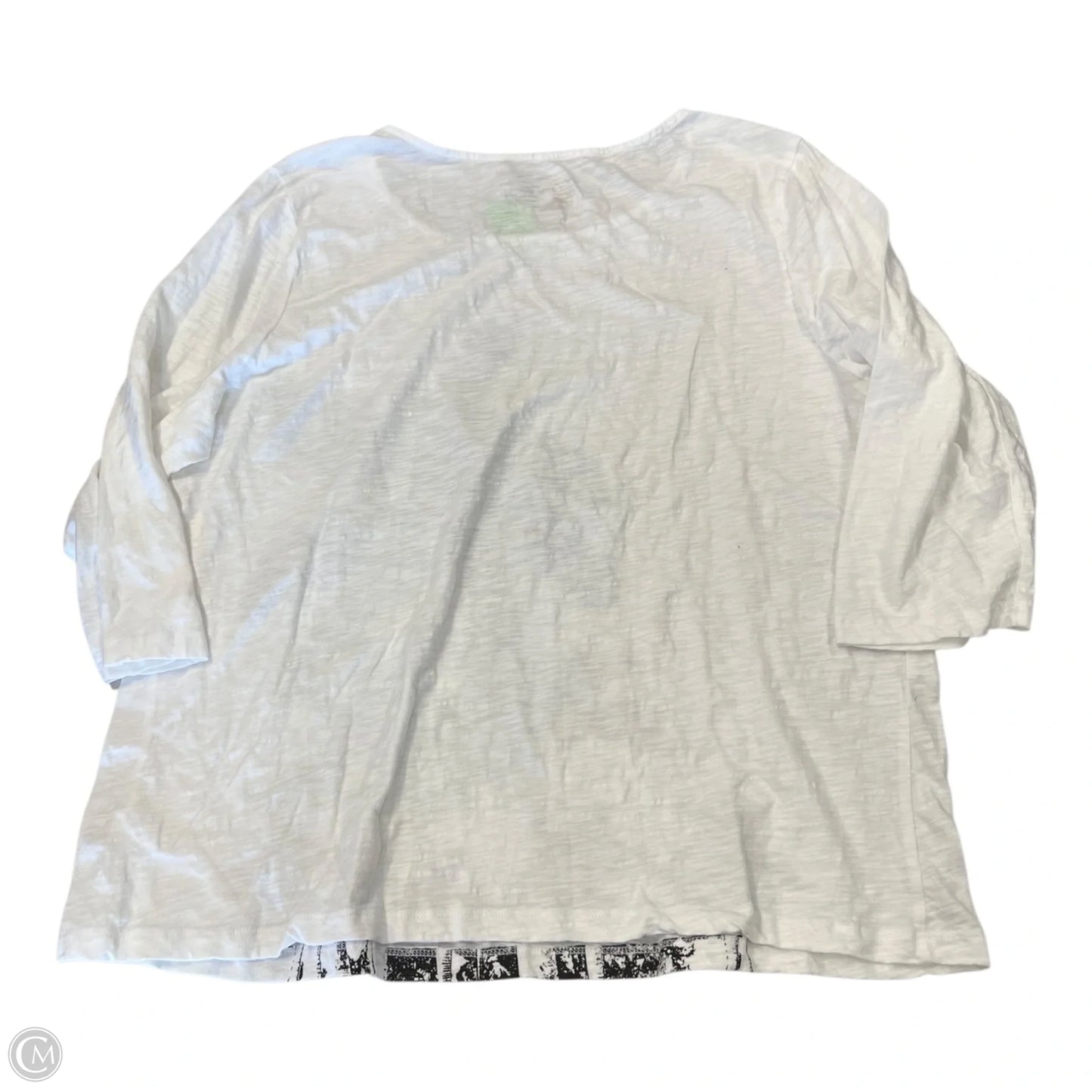 Top 3/4 Sleeve By Coral Bay In Black & White, Size: 1x
