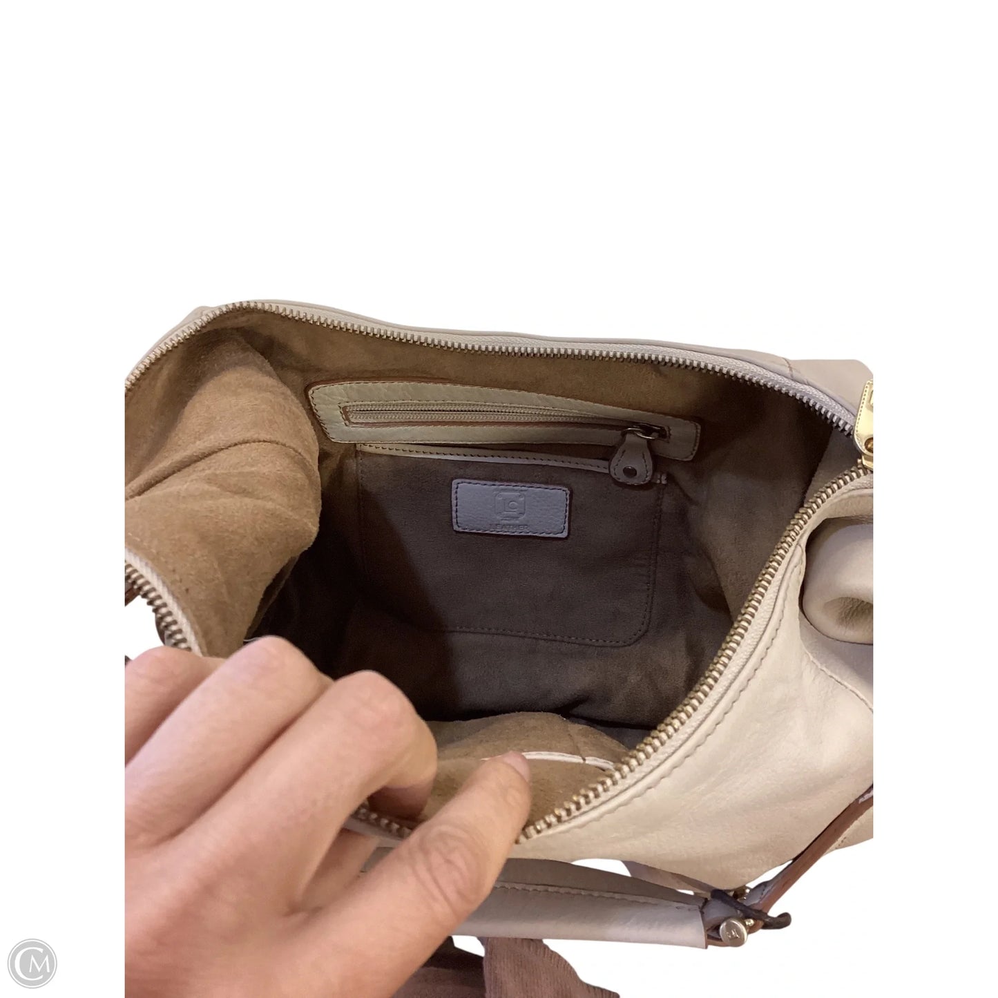 Handbag Leather By Liz Claiborne, Size: Medium