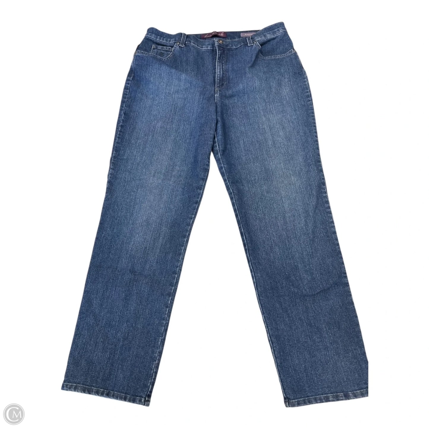 Jeans Straight By Gloria Vanderbilt In Blue Denim, Size: 16