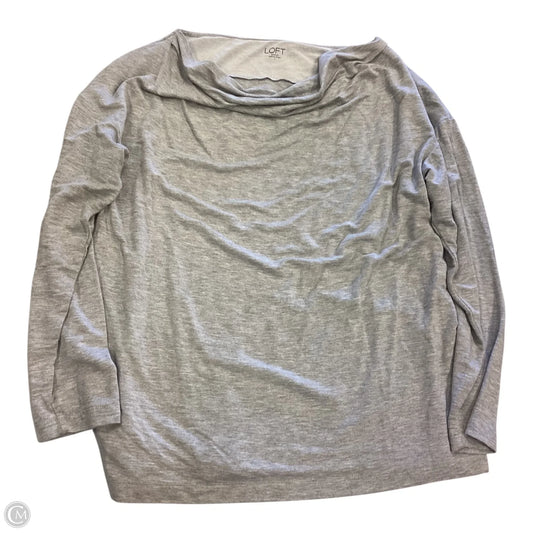 Top Long Sleeve Basic By Loft In Grey, Size: L