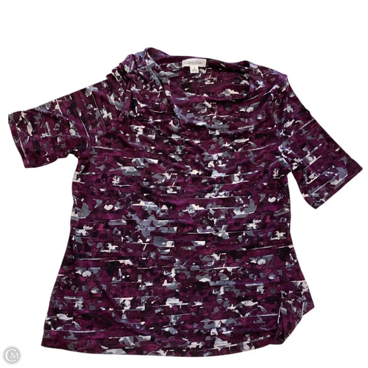 Top Short Sleeve By Calvin Klein In Purple, Size: S