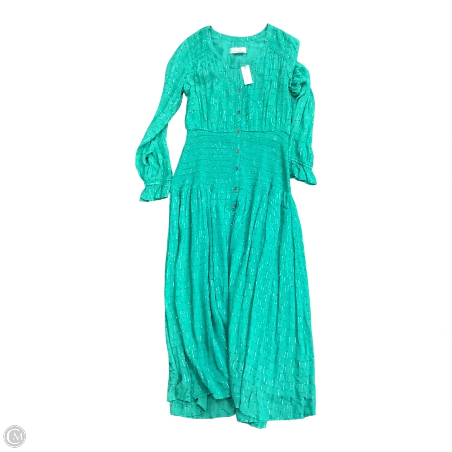 Dress Casual Maxi By Anthropologie In Gold & Green, Size: M