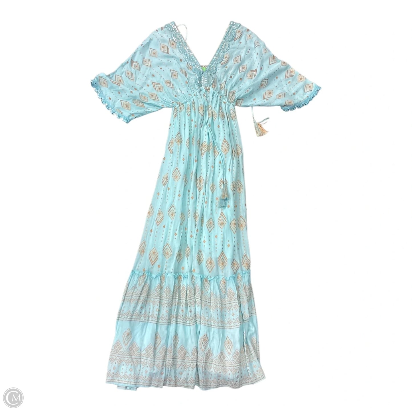 Dress Casual Maxi By Clothes Mentor In Gold & Green, Size: M