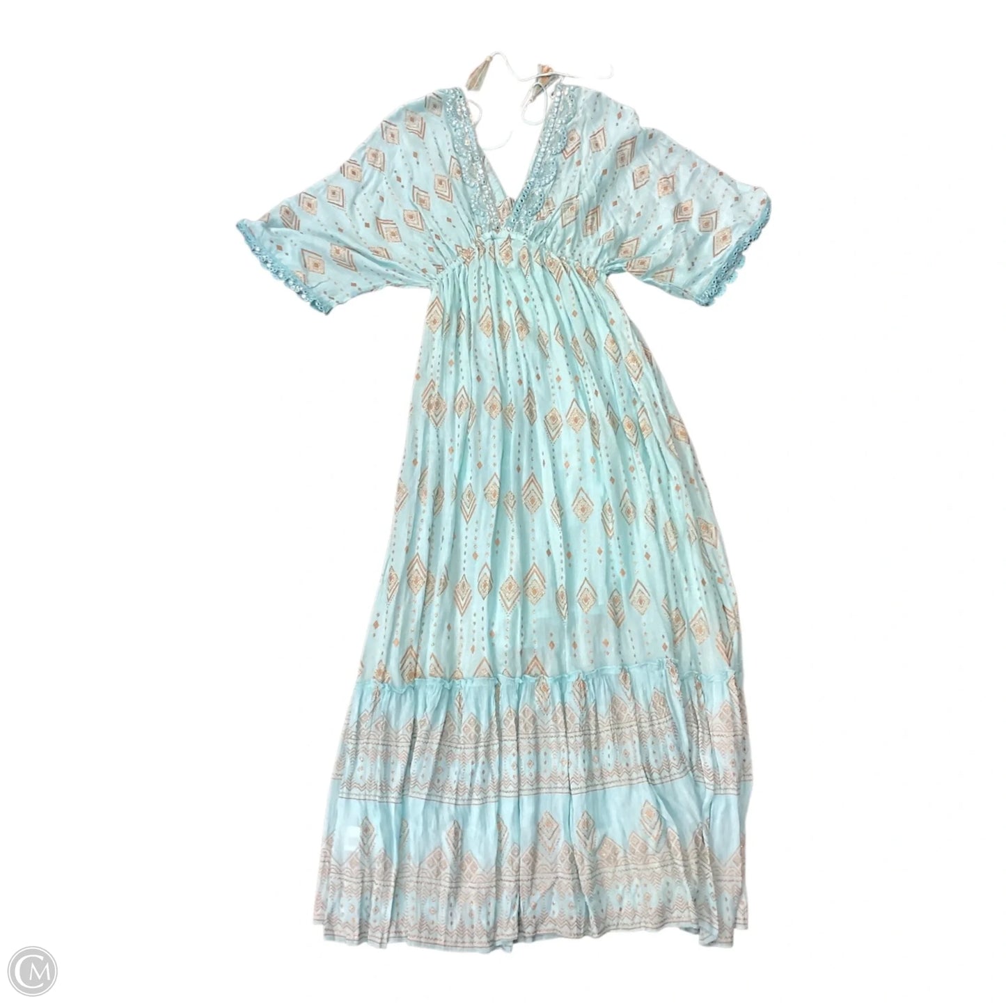 Dress Casual Maxi By Clothes Mentor In Gold & Green, Size: M
