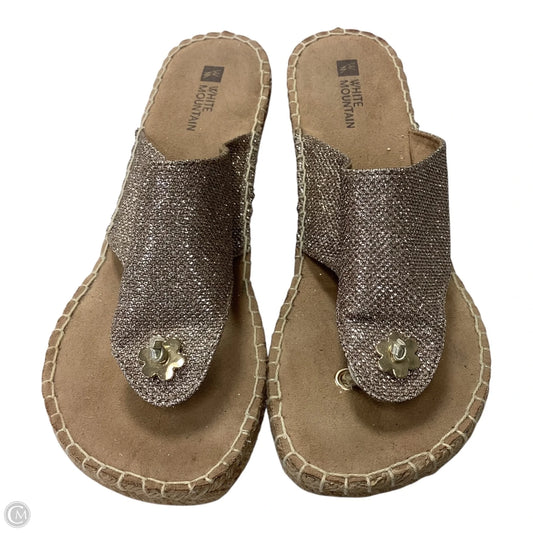 Sandals Heels Wedge By White Mountain In Gold, Size: 8
