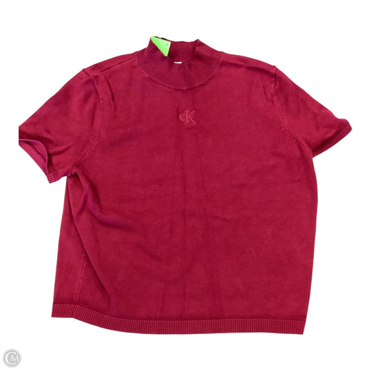 Top Short Sleeve By Calvin Klein In Red, Size: S