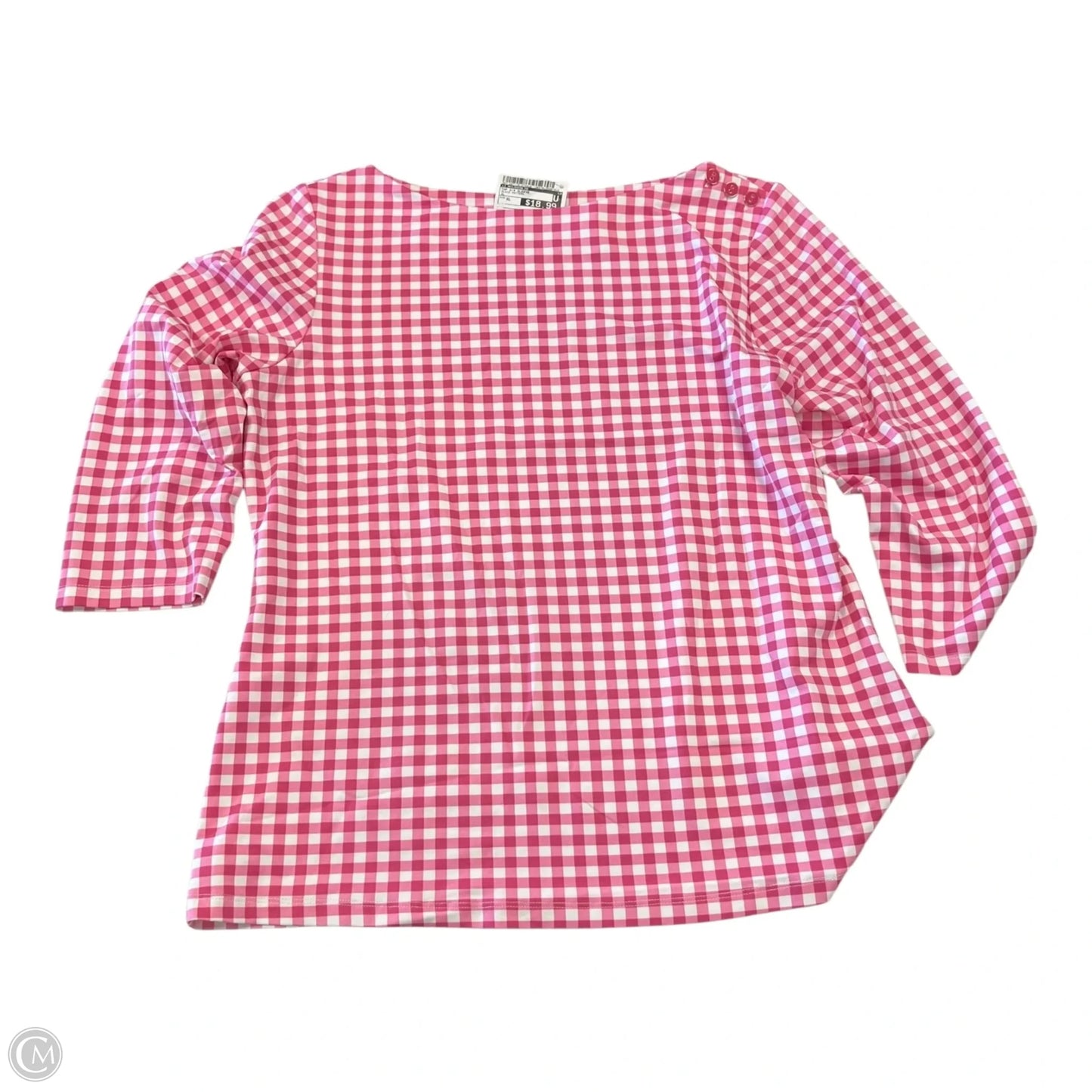 Top 3/4 Sleeve By J Mclaughlin In Plaid Pattern, Size: Xl
